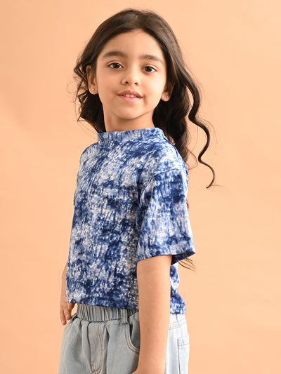 Tie Dye Printed Drop Shoulder Loose Fit Top
