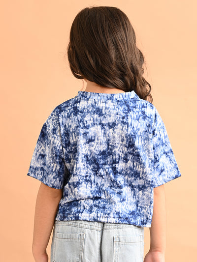 Tie Dye Printed Drop Shoulder Loose Fit Top