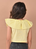 Solid Sleeveless Ruffle Crop Top