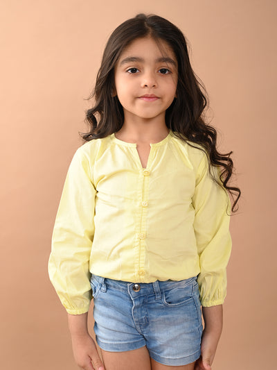 Solid Button Down Full Sleeves Top