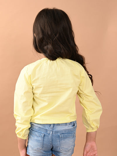 Solid Button Down Full Sleeves Top