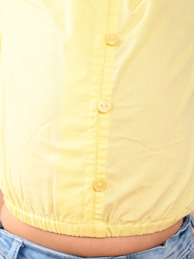 Solid Button Down Full Sleeves Top