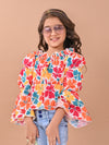 Floral Printed Full Sleeves Smoking Top