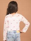 Strawberry Printed Full Sleeves Casual Top
