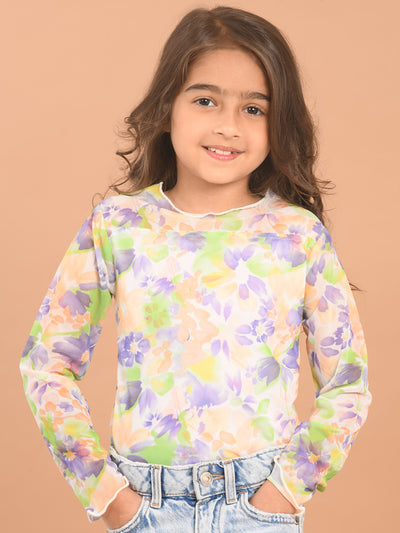 Floral Printed Full Sleeves Casual Top