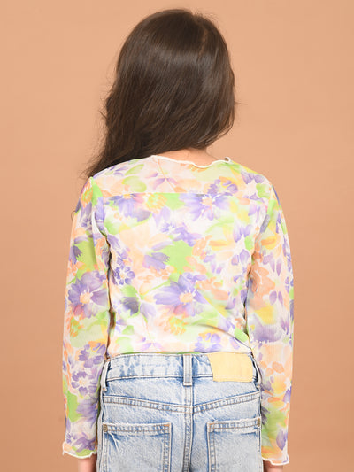 Floral Printed Full Sleeves Casual Top
