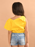 Stylish Solid One Shoulder Crop Top