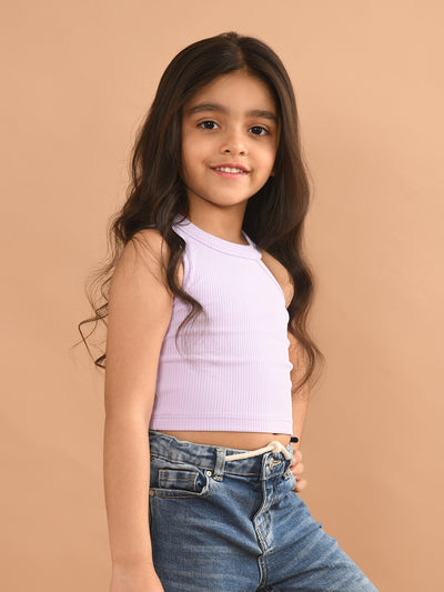 Solid Stylish One Shoulder Crop Top