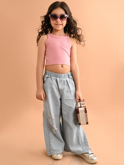 Solid Sleeveless Fitted Crop Tank Top