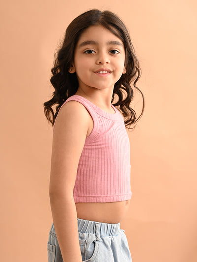 Solid Sleeveless Fitted Crop Tank Top
