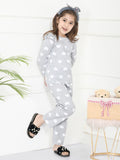 LilPicks Grey Frilly Full Sleeves Overall Nightsuit