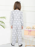 LilPicks Grey Frilly Full Sleeves Overall Nightsuit