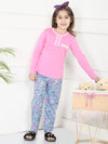 Lace Pink Tshirt with Funky Grey Lower Nightsuit