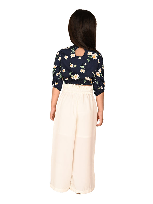 Floral Printed Top with Solid Pant Set