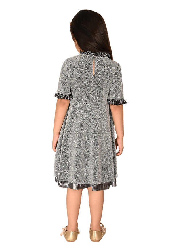 Shimmery Metalic Fit n Flare Party Dress