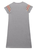 LilPicks Grey Sport Print Polo Dress