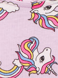 LilPicks Unicorn Print Lilac Full Sleeves Dress