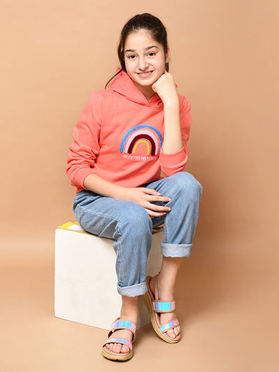Rainbow Embellished Long Sleeves Sweatshirt
