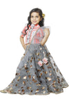 Neon Stripe Choli with Grey Lehenga Set