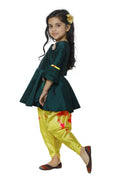 Lilpicks Emerald Peplum Suit with Dhoti Set