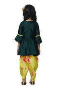 Lilpicks Emerald Peplum Suit with Dhoti Set