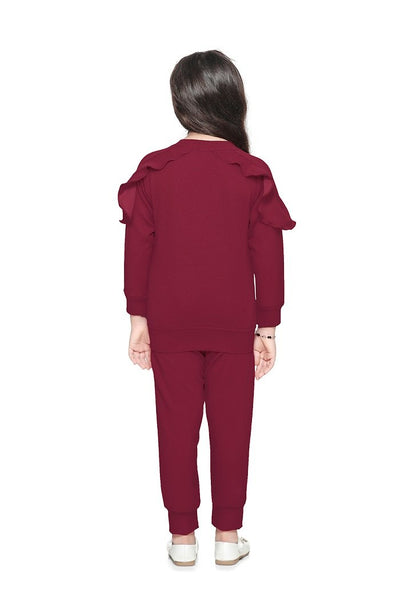 Wine Colour Designer sleeves crystal work Clothing Set