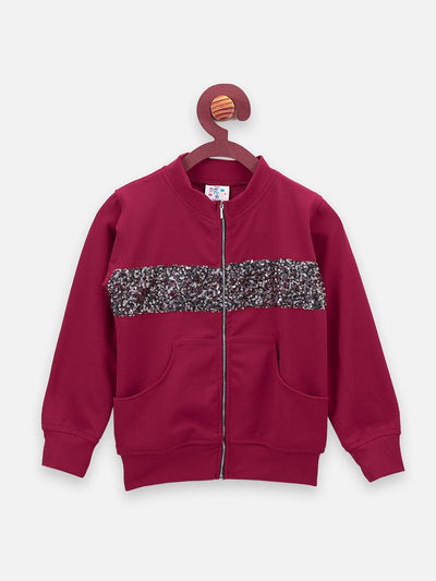 Wine Colour Sequin Work Clothing Set