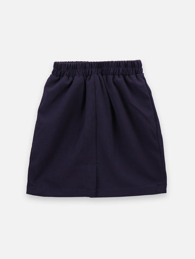Classy Navy bow peplum skirt Set