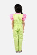 Ballerina Embroidery  Green Full Jumpsuit