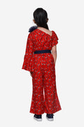 Red flamingo Bell Sleeves Full Jumpsuit