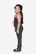 Black polka with neon Detailing Full Jumpsuit