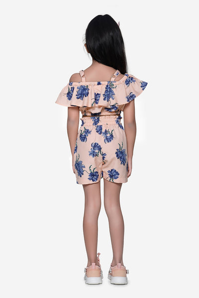 Peach Funky Coordinated Shorts Set