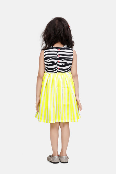 Neon Stripe Tiger Print Dress