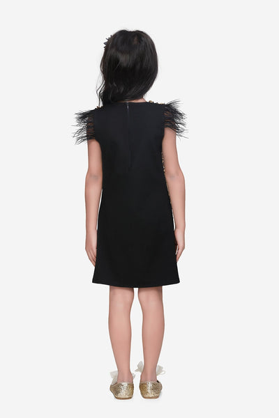 Golden sequence Feather Dress