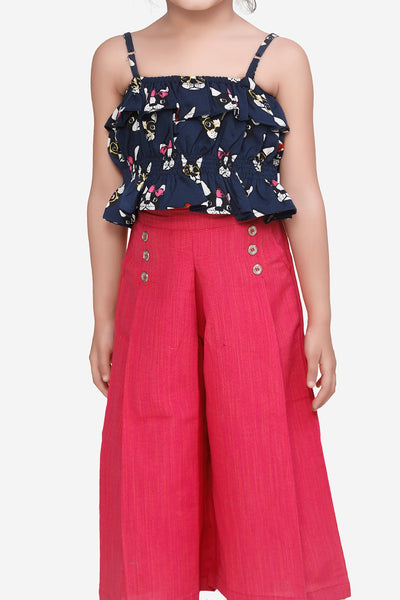 Funky Print Strappy Top with Elegant Coulotte Set