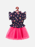 Lilipicks Blue Pink floral Tulle Dress