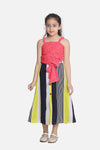 Lilipicks Neon Knot Top with Striped Maxi Skirt Set