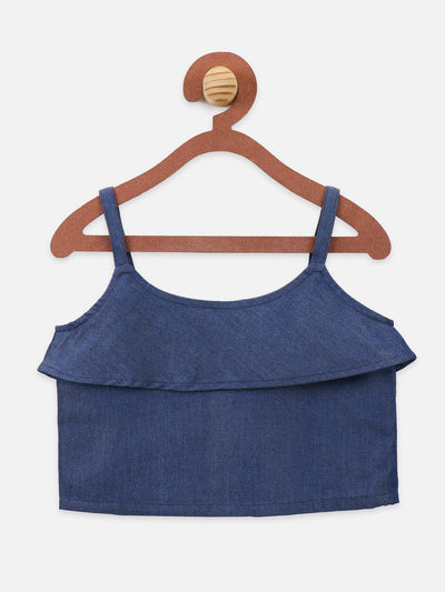 Lilipicks Denim Buttoned Coordinated Skirt Set