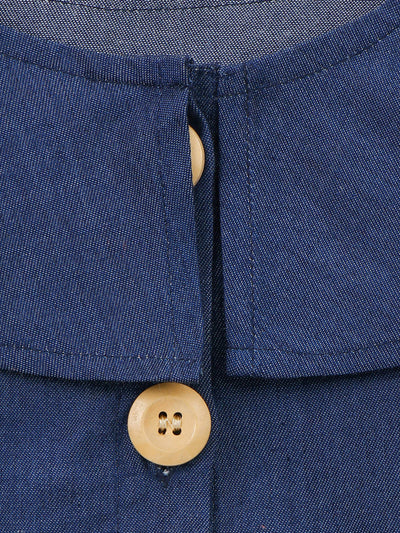 Lilipicks Denim Buttoned Coordinated Skirt Set