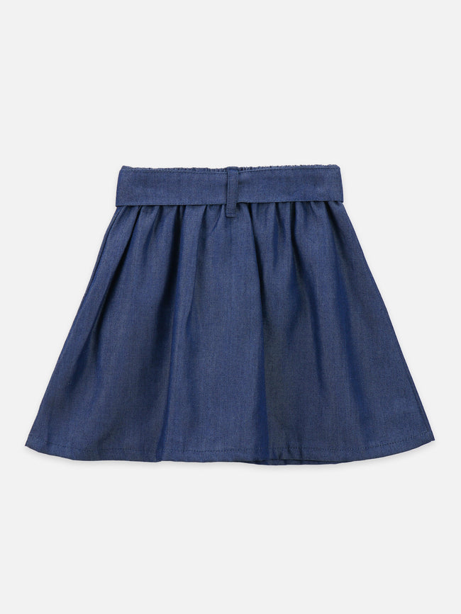 Lilipicks Denim Buttoned Coordinated Skirt Set