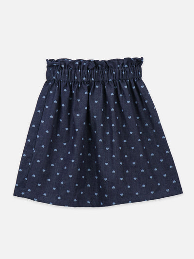 Lilipicks Denim Knot Shirt Top with Skirt Coordinated Set
