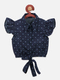 Denim Knot Shirt Top with Skirt Coordinated Set