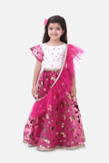 Lilpicks Droplet Top with Hot Pink Lehenga with Dupatta Set