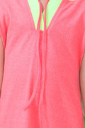 Neon Pink Hoody T-Shirt Dress