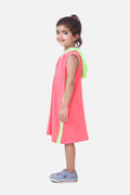 Neon Pink Hoody T-Shirt Dress