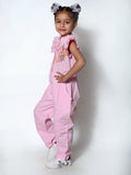 Unicorn Embrodiery Baby Pink Full Jumpsuit