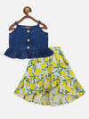 Denim Strappy Top with Low-High Skirt Set