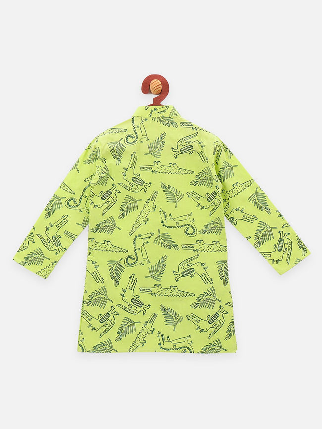 Lilpicks Dinosaur Print full sleeve kurta Pajama set