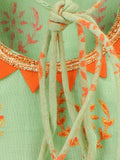 Lilpicks Pista Green Block Print With Orange Gharara Set