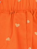 Lilpicks Pista Green Block Print With Orange Gharara Set